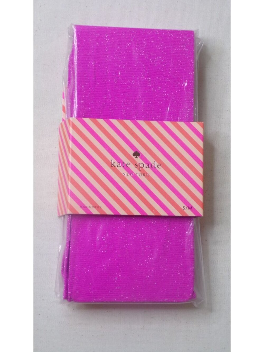 🆕KATE SPADE Tights Pantyhose Vivid Snapdragon Sparkle Pink Small/Medium